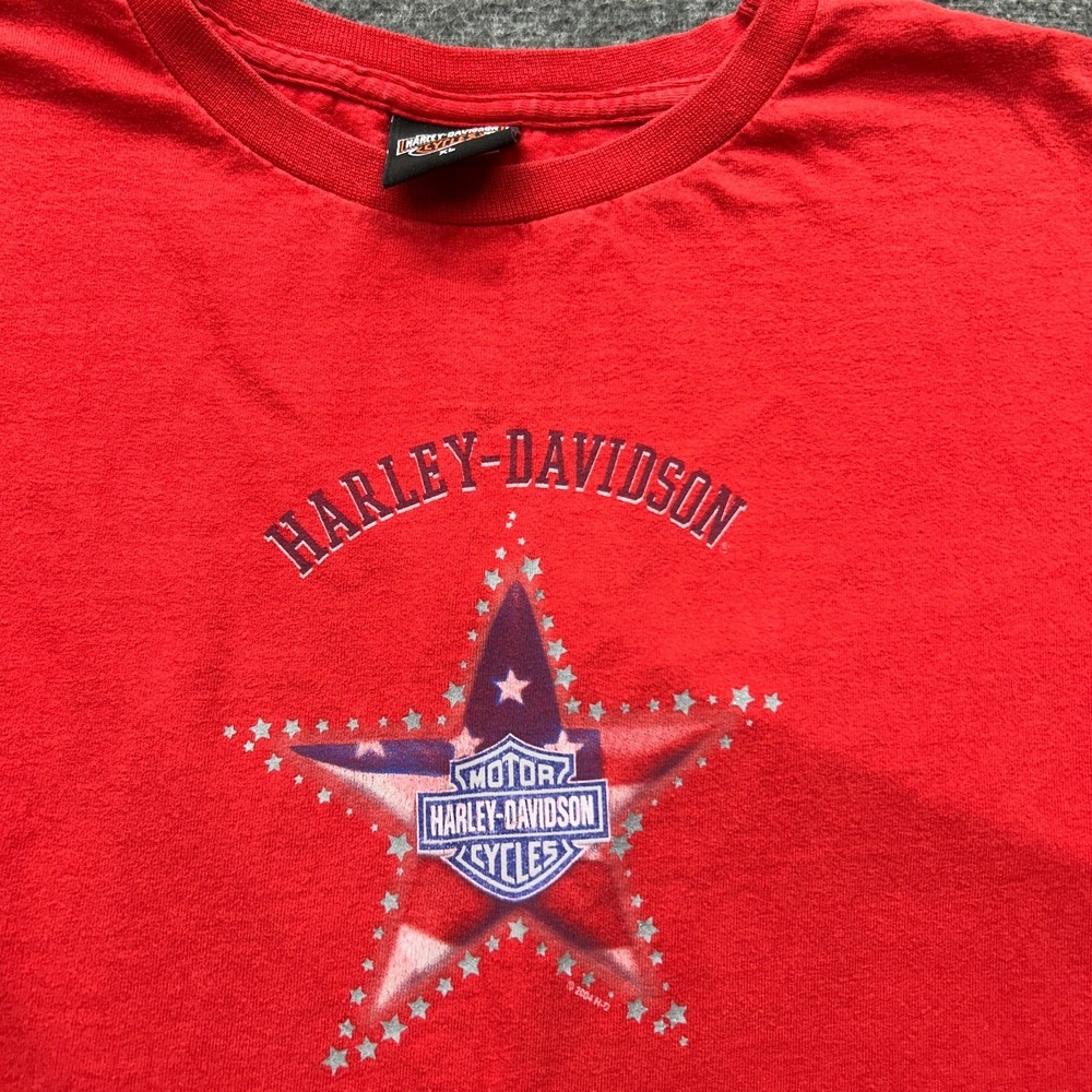 Harley‎ Davidson Shirt Womens Red XL New Bern Motorcycles Star Long Sleeve